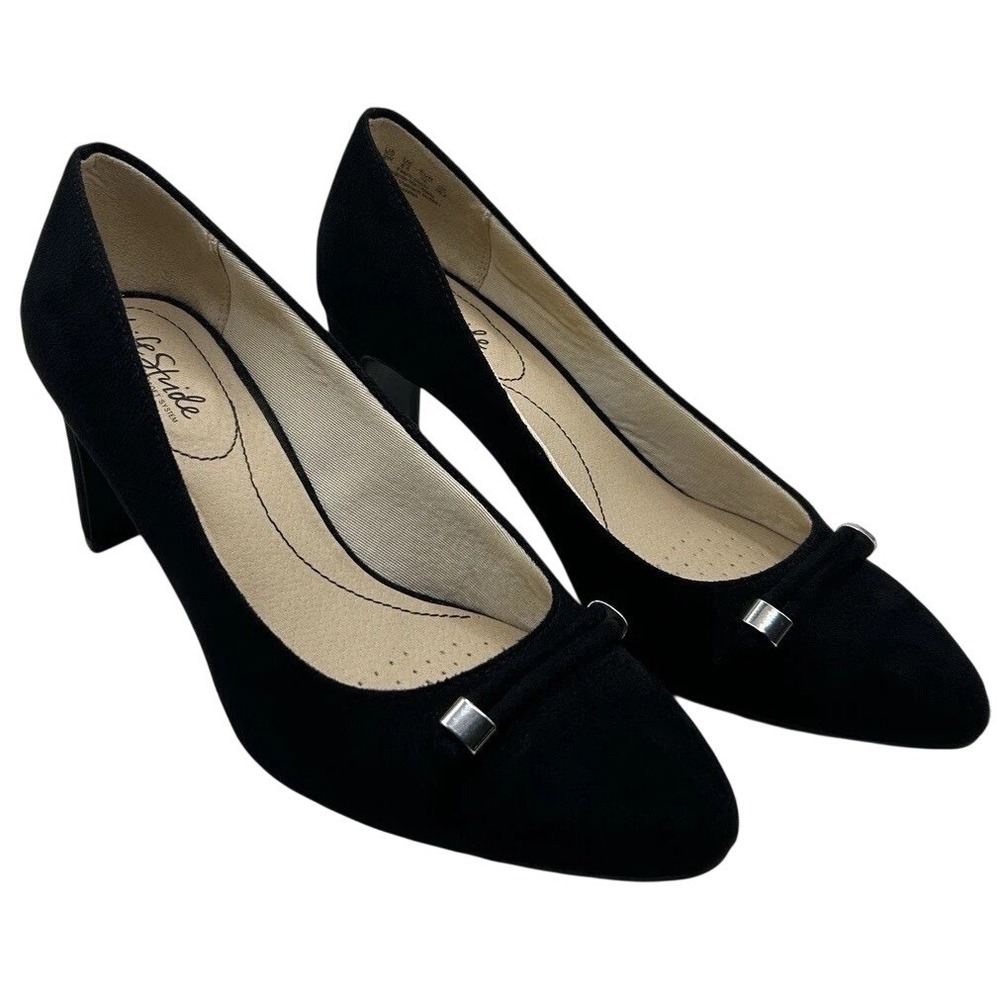 LifeStride Gianna Black Low Heel Pumps 9W Comfort Career Work Capsule‎ Church